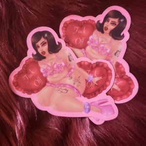 Pinup Thic sexy babe stickers set of 2 / NSFW art